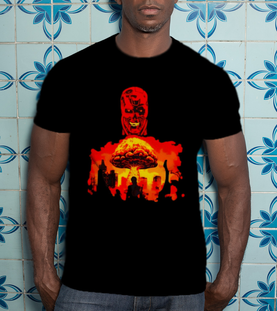Determined Fate Skull Red Apocalypse Scene T-Shirt