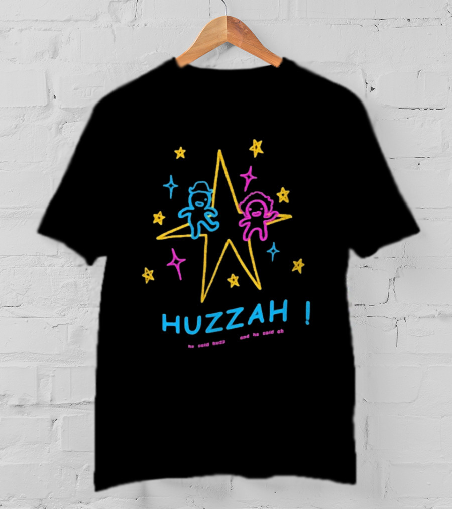 Huzzah He Said Huzz And He Said Ah Stars Colorful Cartoon Characters T-Shirt