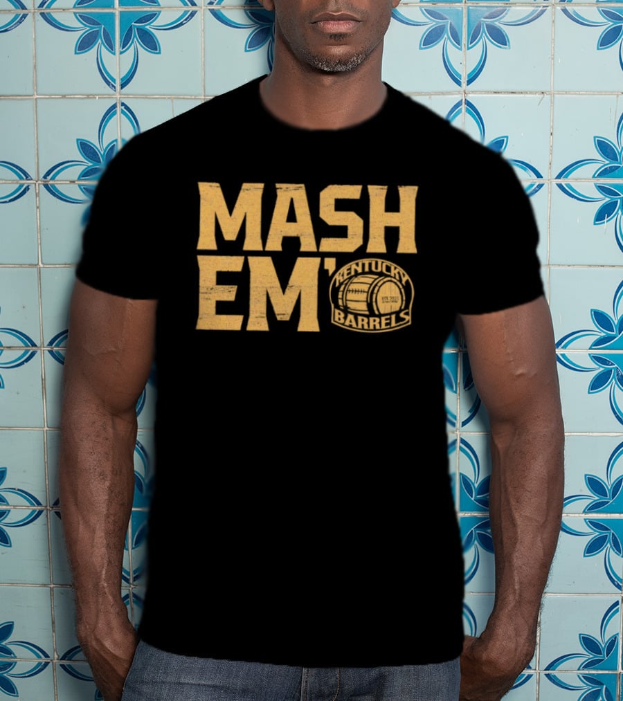 Kentucky Barrels Mash Em Football Helmet T-Shirt