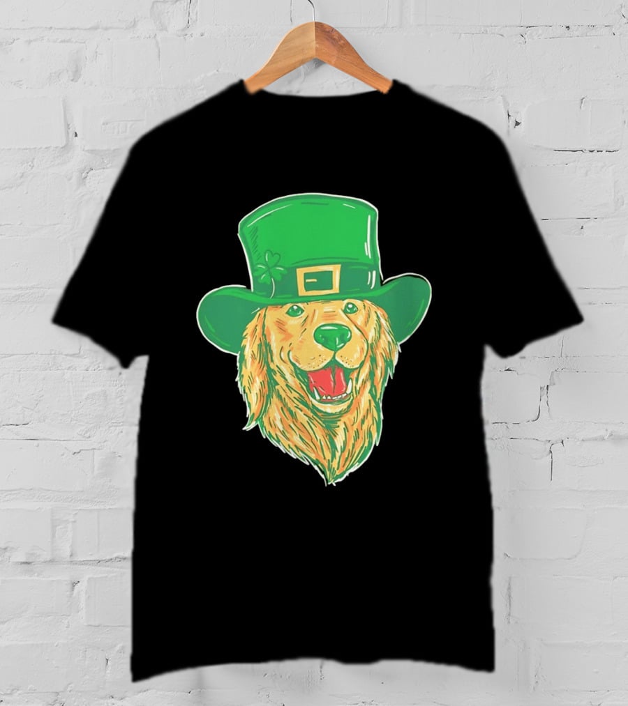 Leprechaun Golden Retriever St. Patrick's Day 2026 Celebration T-Shirt