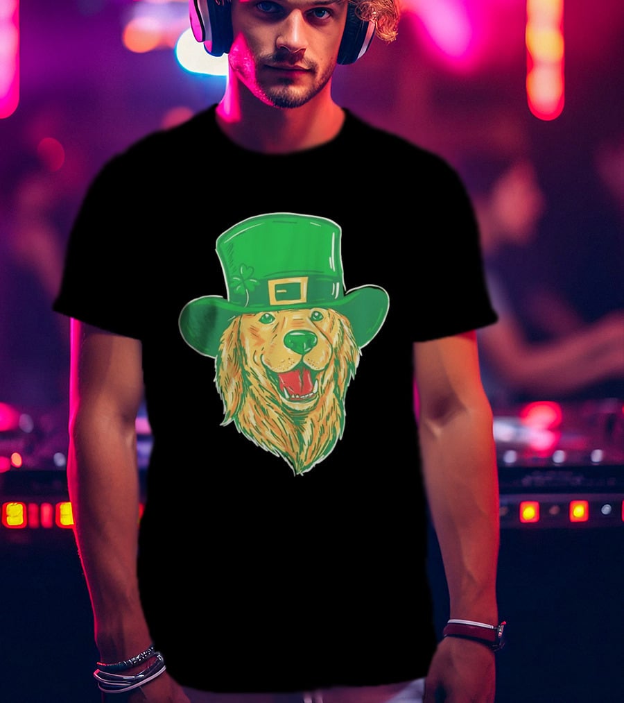 Leprechaun Golden Retriever St. Patrick's Day 2026 Celebration T-Shirt