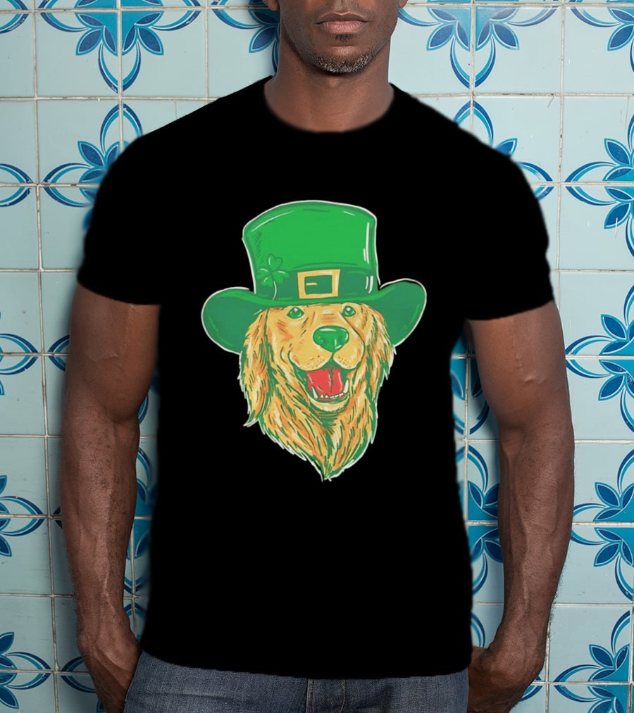 Leprechaun Golden Retriever St. Patrick's Day 2026 Celebration T-Shirt