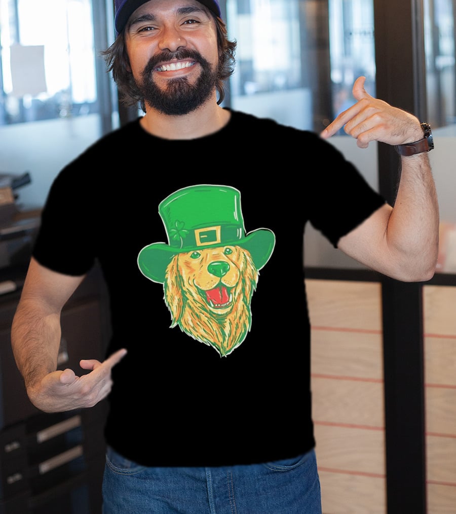 Leprechaun Golden Retriever St. Patrick's Day 2026 Celebration T-Shirt