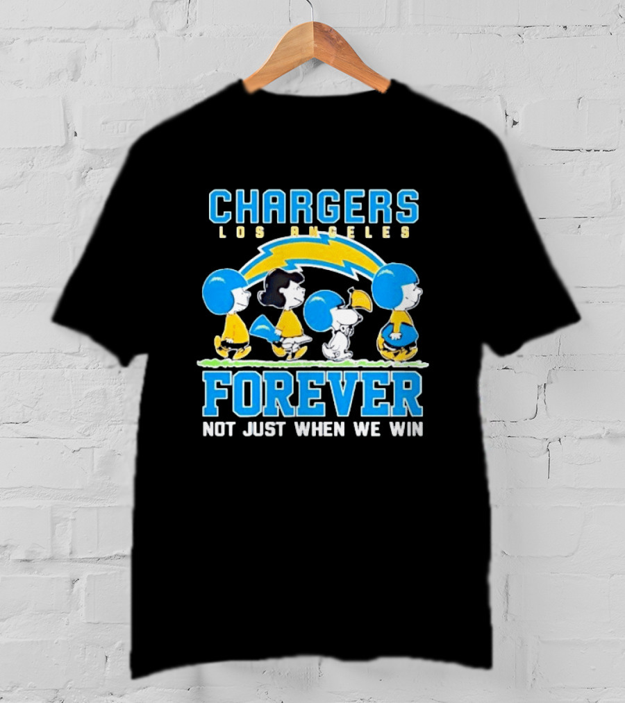 Los Angeles Chargers Peanuts Characters Forever Not Just When We Win T-Shirt