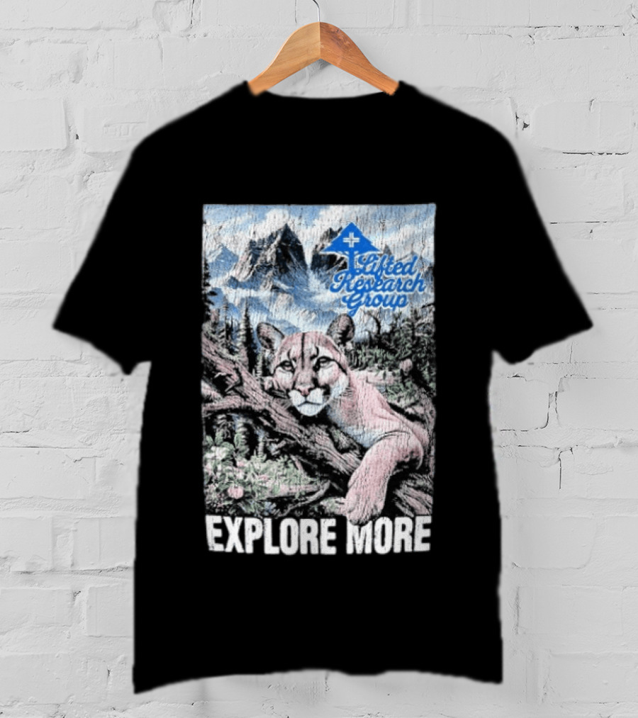 Lifted Research Group Explore More With Mountain Lion And Scenic Forest T-Shirt