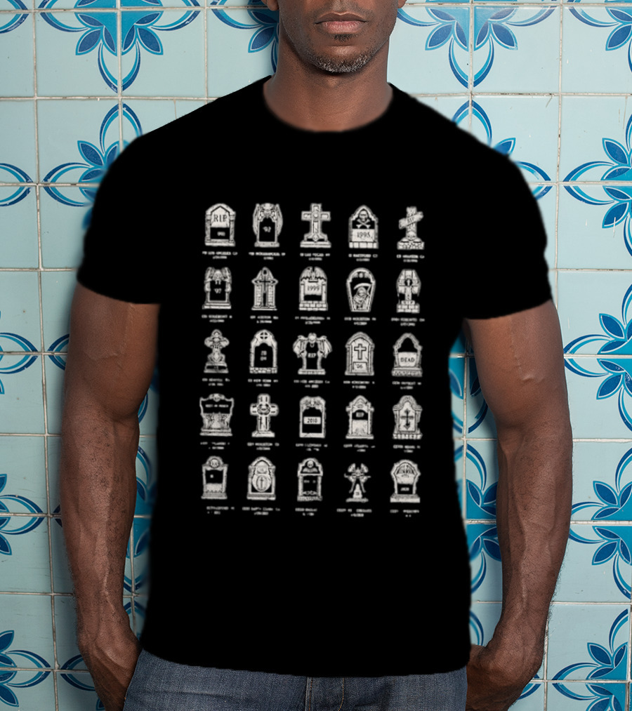 Mark Calaway The Undertaker 25 WrestleMania Wins Tombstones T-Shirt