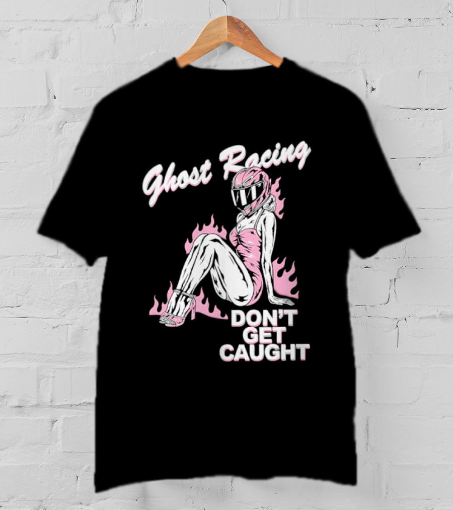 Ghost Racing Don't Get Caught Flaming Helmeted Figure T-Shirt