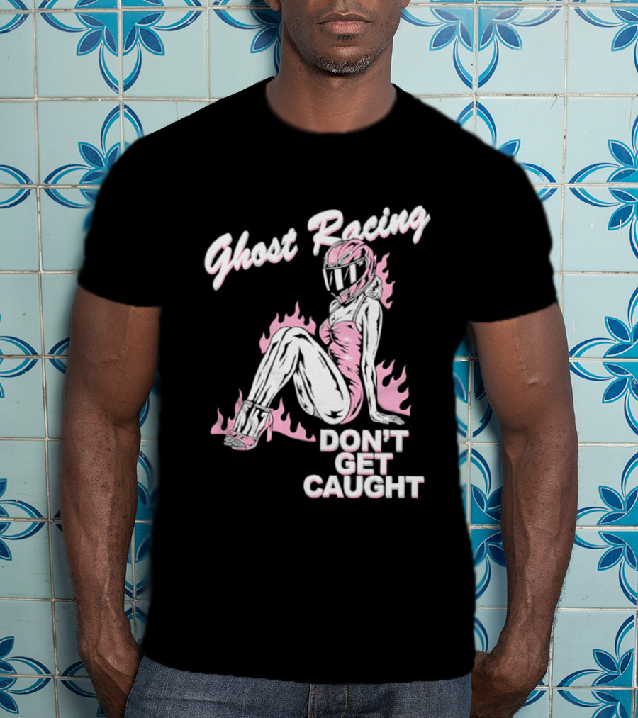 Ghost Racing Don't Get Caught Flaming Helmeted Figure T-Shirt