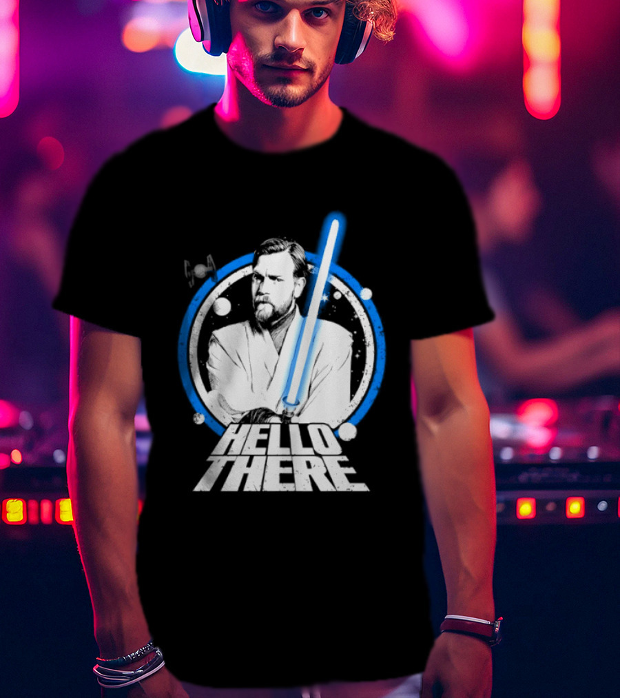 Obi Wan Kenobi Hello There Lightsaber Circle T-Shirt