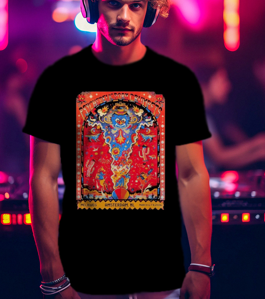 Psychedelic Porn Crumpets Melkweg Amsterdam NL March 6 7 8 2026 Vibrant Concert T-Shirt