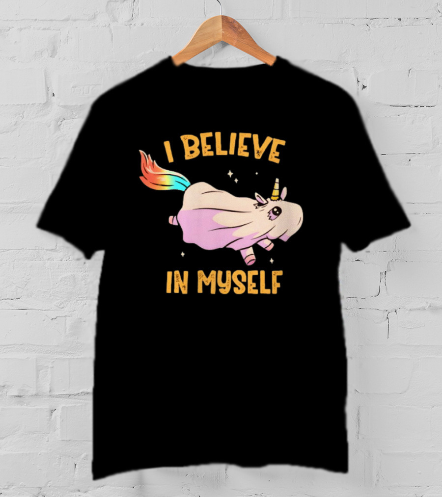 Unicorn I Believe In Myself Floating Rainbow Mane Kawaii T-Shirt
