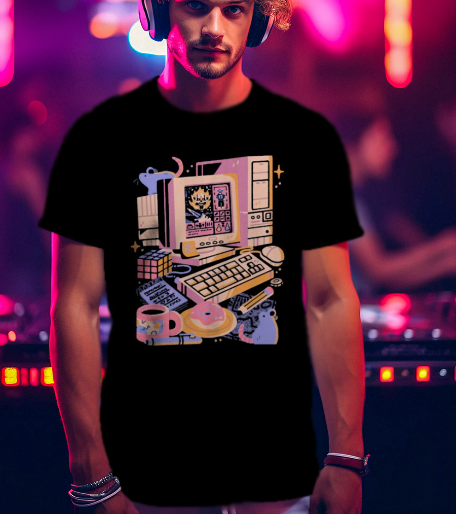 1000 Dead Draculas Computer Mice Retro Gaming Pastel Aesthetic T-Shirt