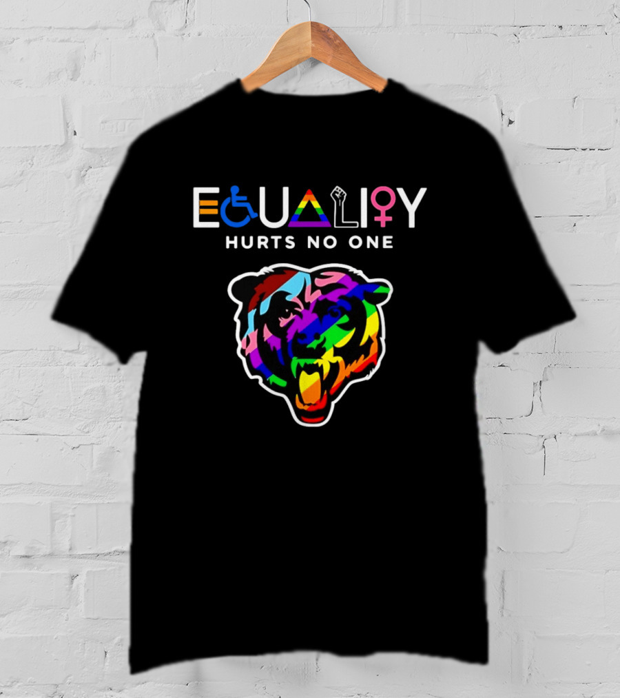 Chicago Bears Equality Hurts No One Rainbow Bear Diversity T-Shirt