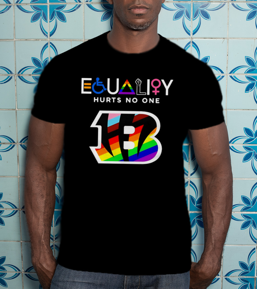 Cincinnati Bengals Equality Symbol Rainbow Hurts No One T-Shirt