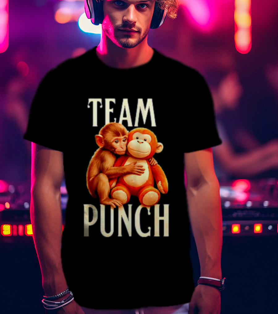 Baby Monkey Team Punch Cartoon T-Shirt