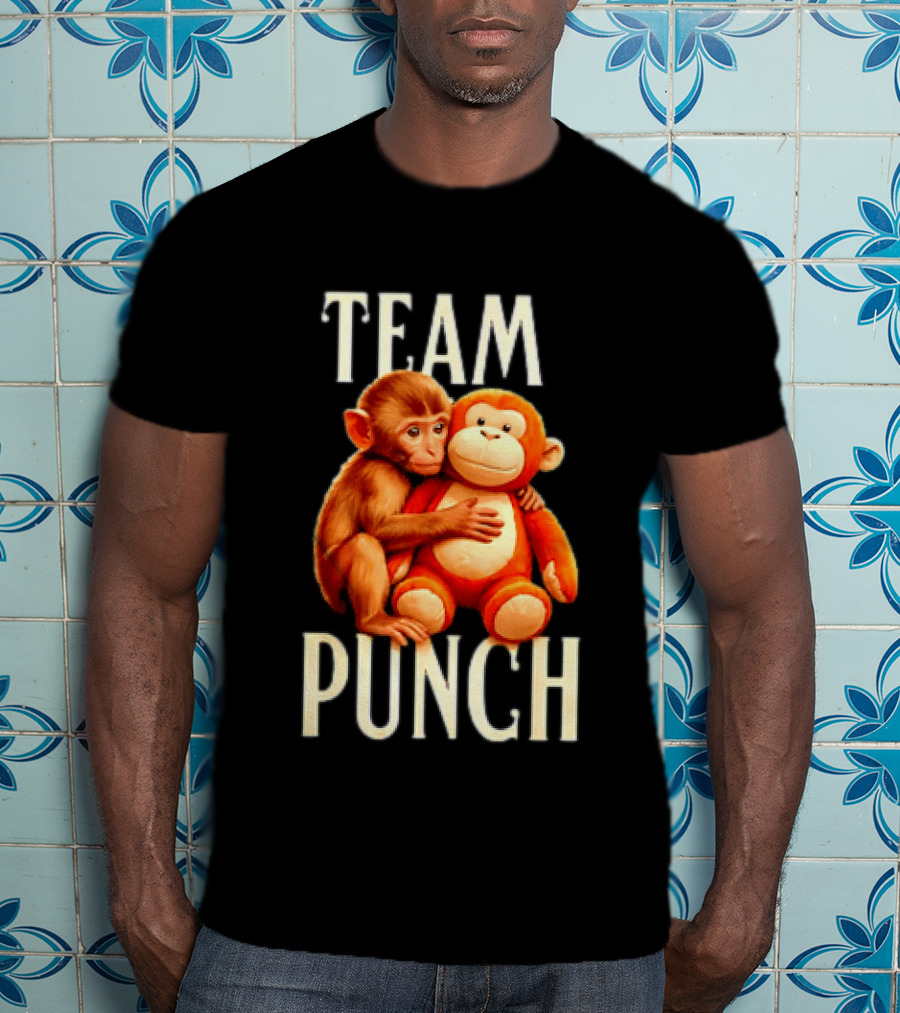Baby Monkey Team Punch Cartoon T-Shirt