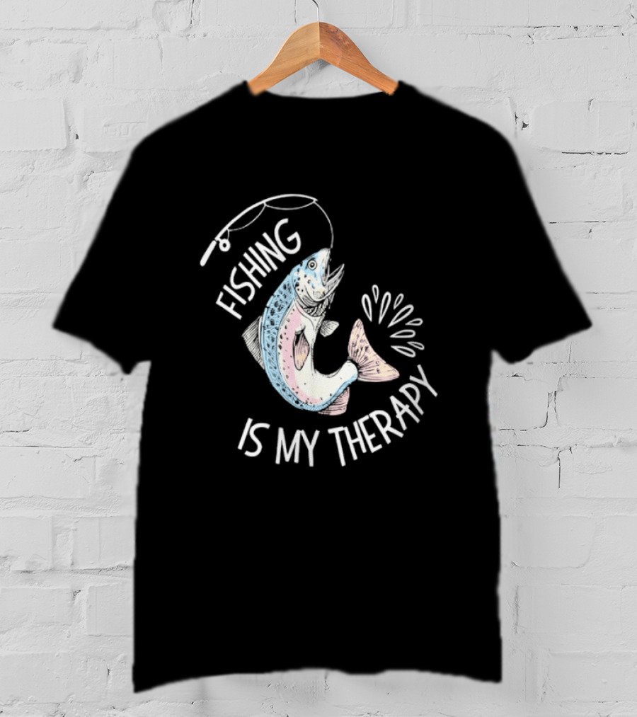 Fishing Is My Therapy Rainbow Trout Splash T-Shirt