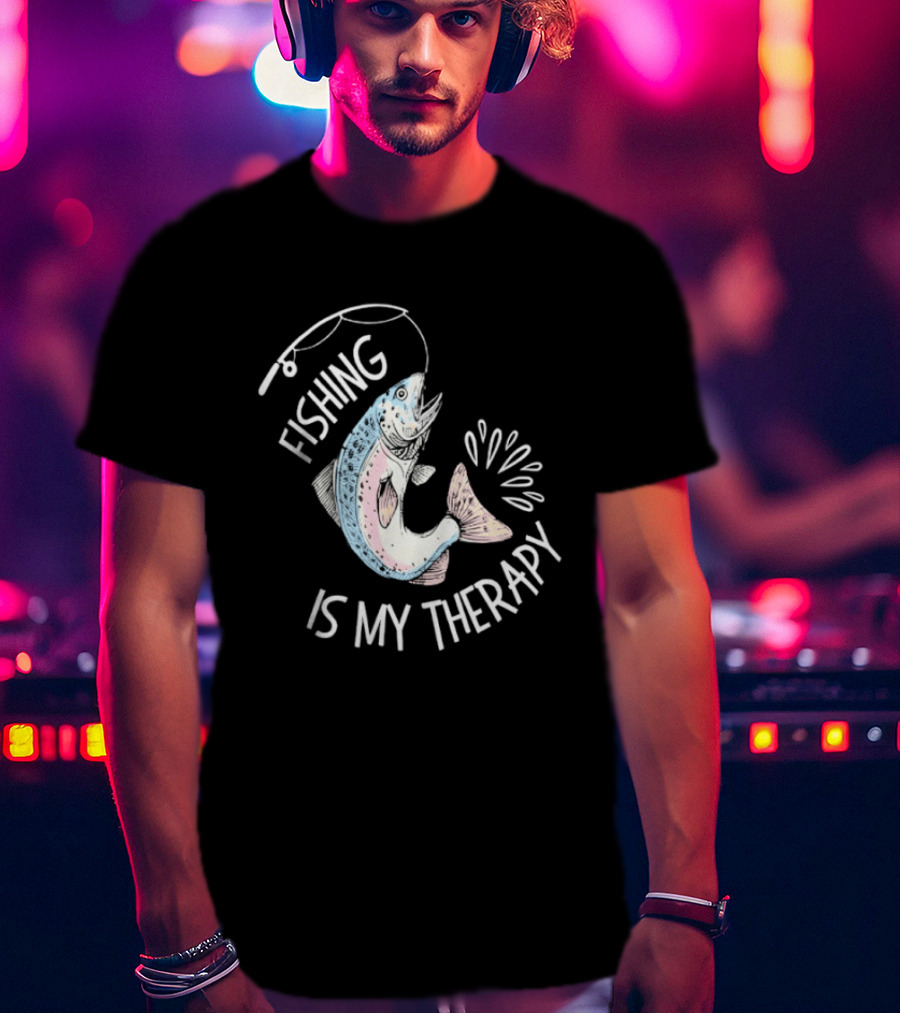 Fishing Is My Therapy Rainbow Trout Splash T-Shirt