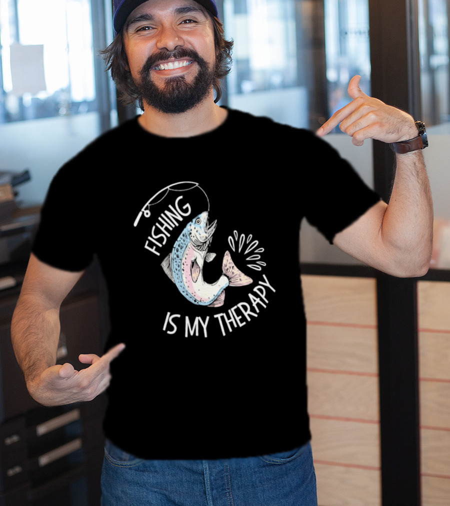 Fishing Is My Therapy Rainbow Trout Splash T-Shirt
