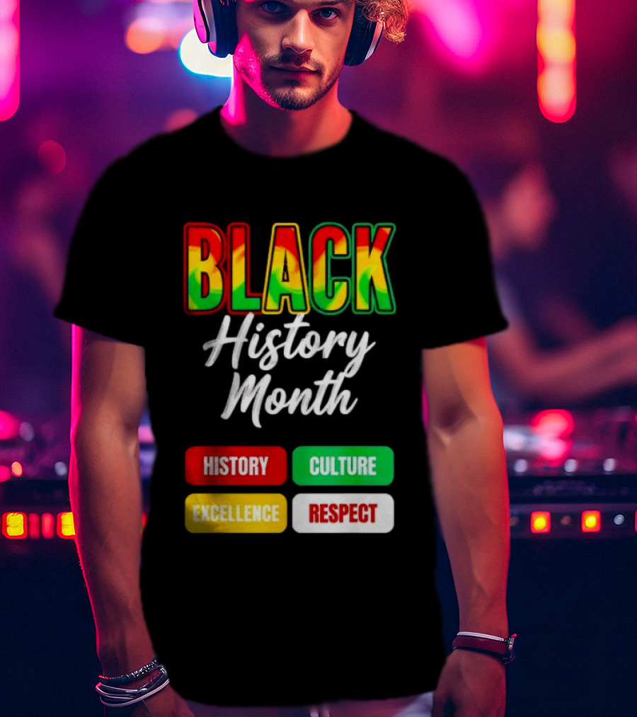 BLACK History Month History Culture Excellence Respect T-Shirt