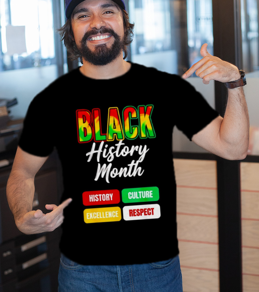 BLACK History Month History Culture Excellence Respect T-Shirt