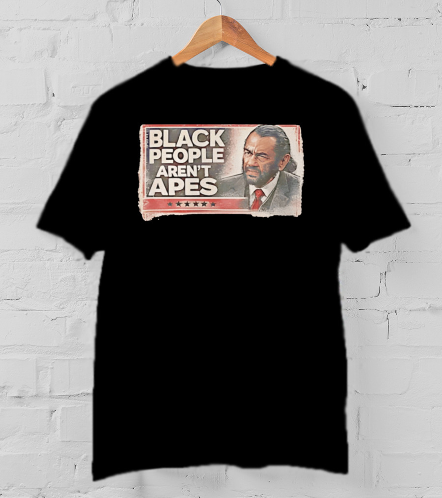 BLACK PEOPLE AREN'T APES Image Of Man In Suit And Tie With Stars T-Shirt