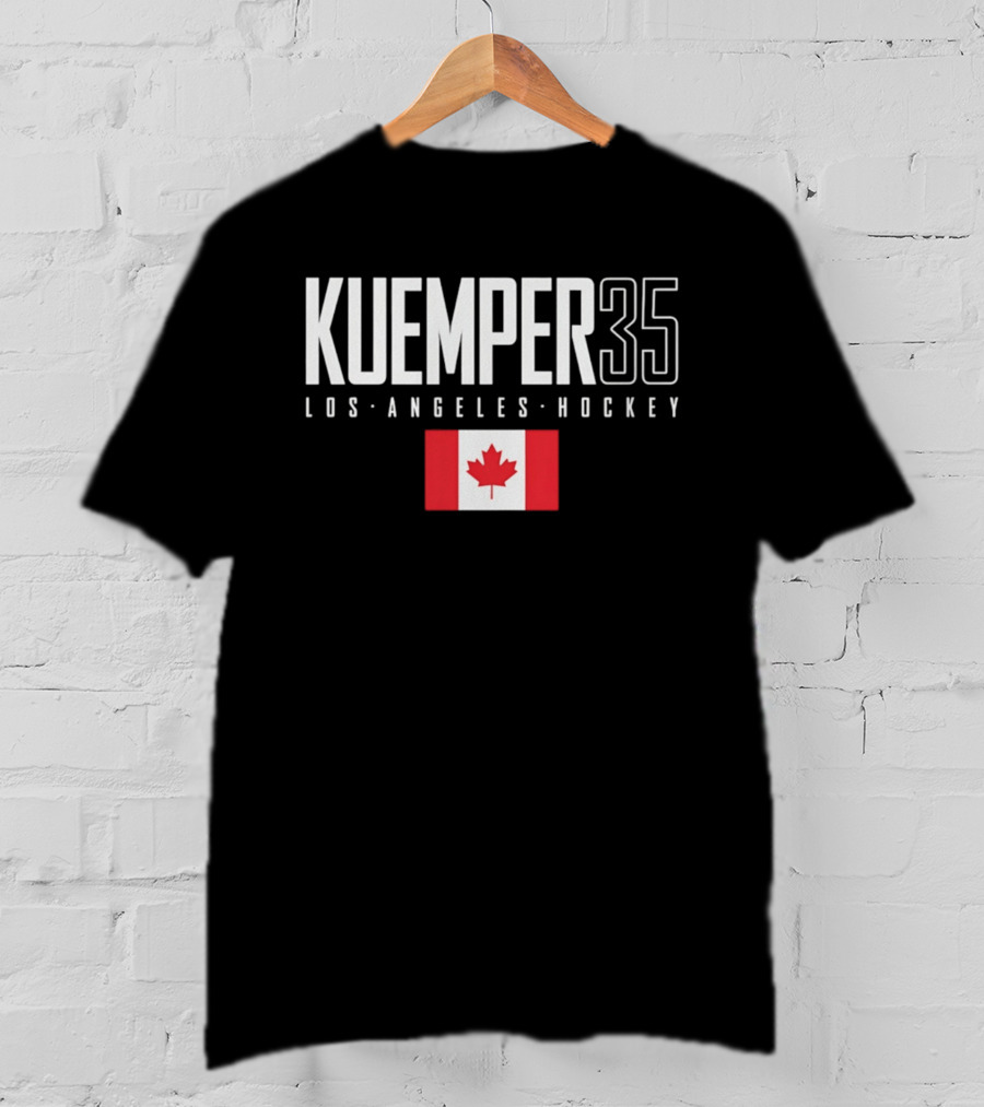 Kuemper 35 Los Angeles Hockey Canada Flag T-Shirt