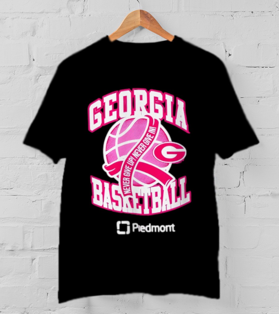 Georgia Bulldogs Never Give Up Never Give In Women's Basketball T-Shirt