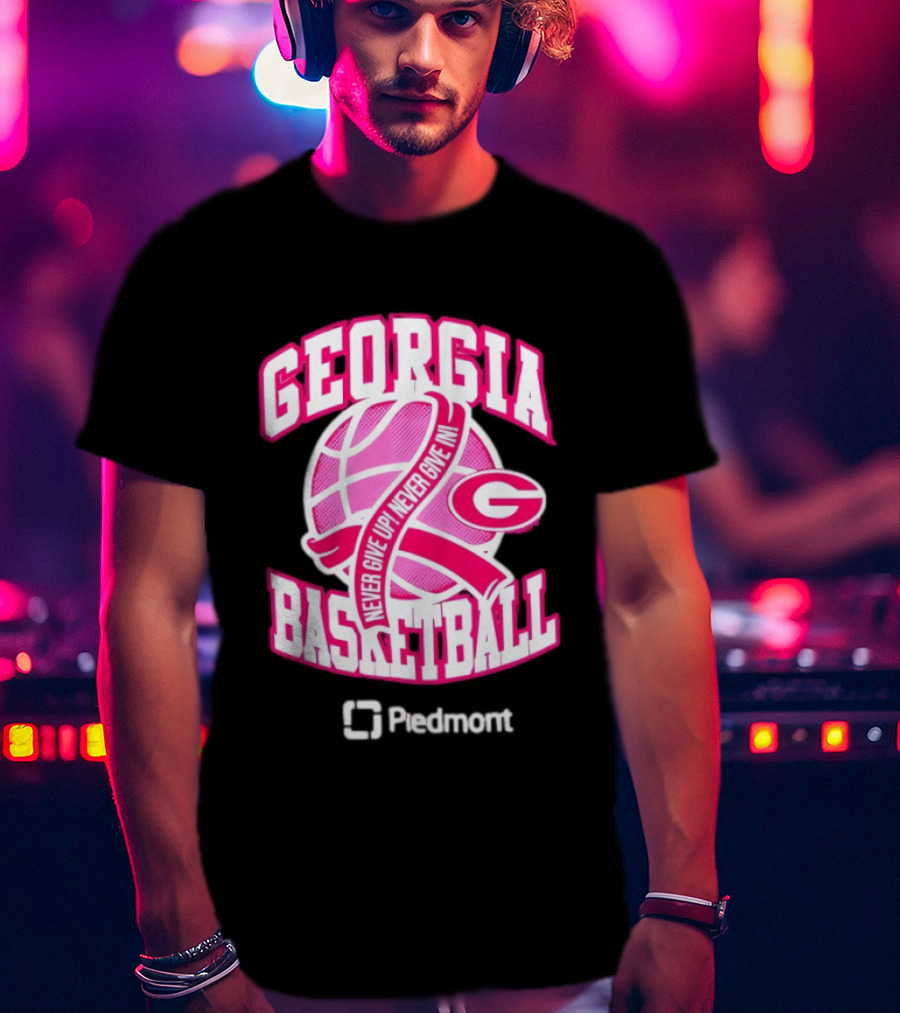 Georgia Bulldogs Never Give Up Never Give In Women's Basketball T-Shirt