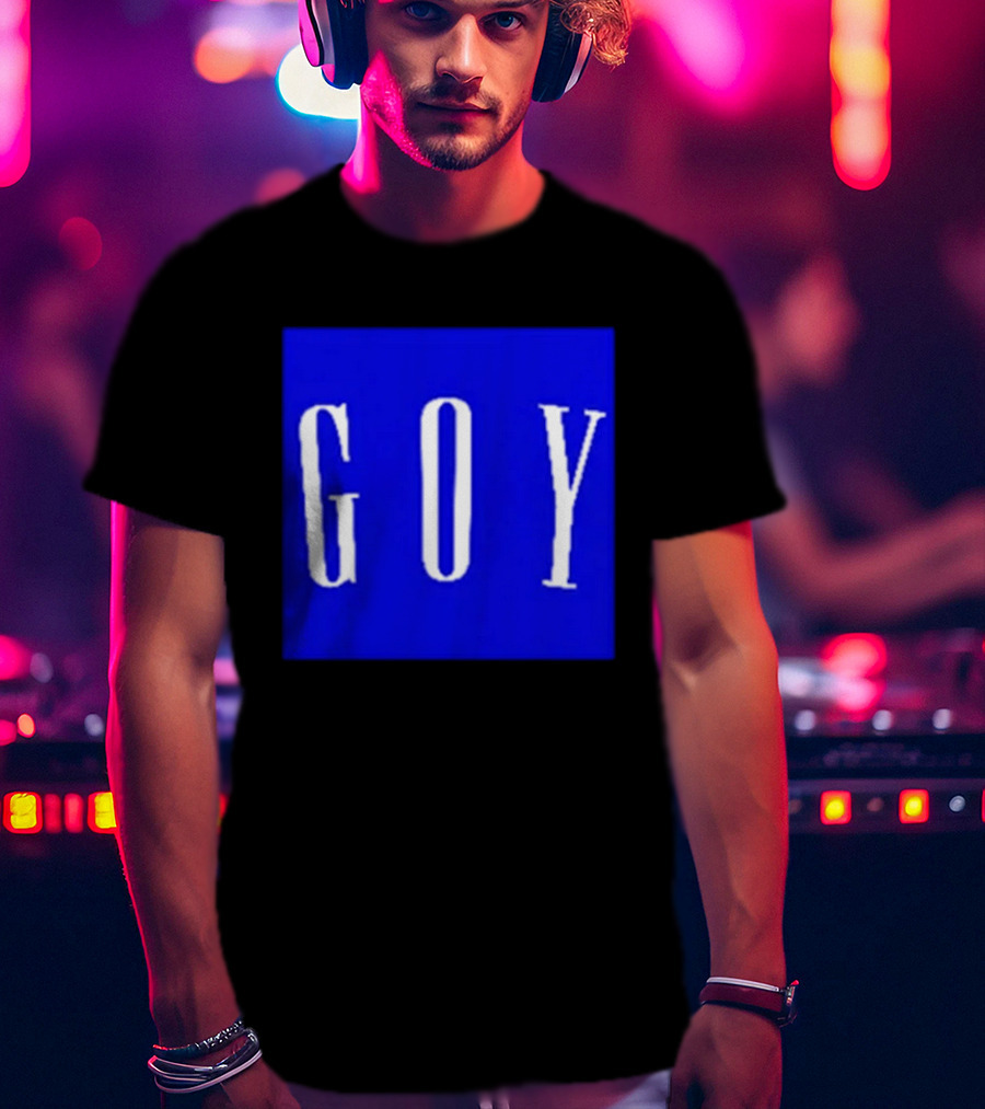 GOY Blue Bold Text Minimalist T-Shirt