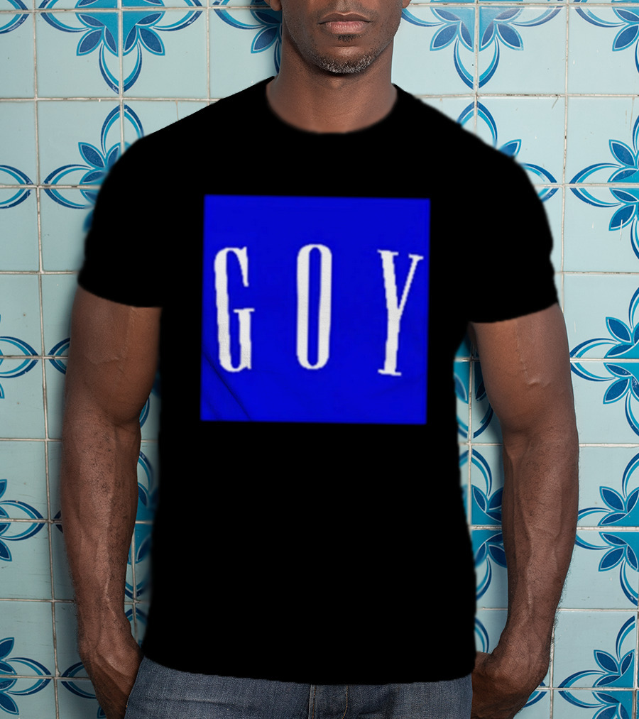 GOY Blue Bold Text Minimalist T-Shirt