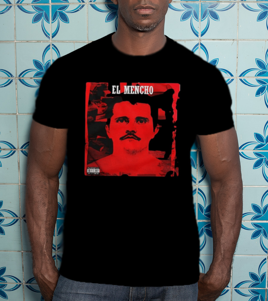 El Mencho CJNG Red Portrait Explicit Content T-Shirt