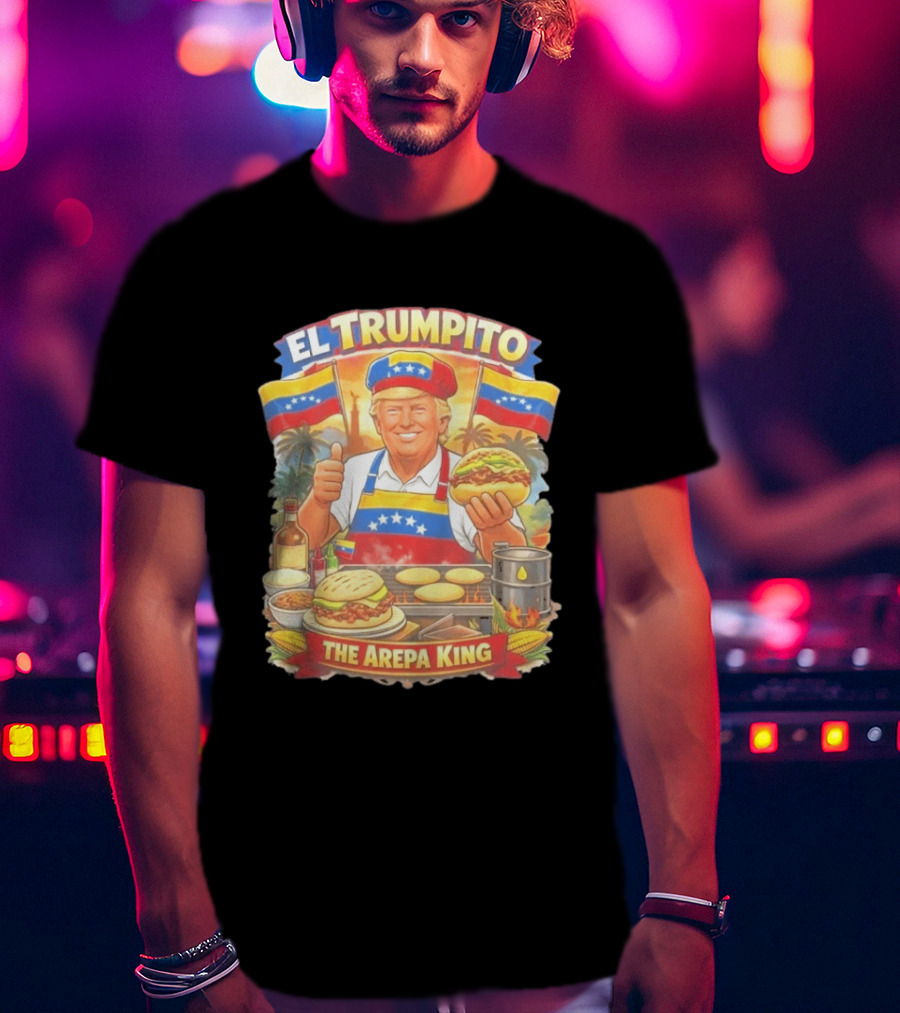 El Trumpito The Arepa King Venezuela Flag BBQ Cooking Image T-Shirt