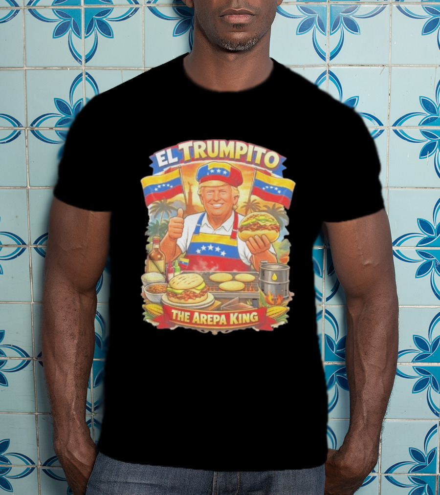El Trumpito The Arepa King Venezuela Flag BBQ Cooking Image T-Shirt