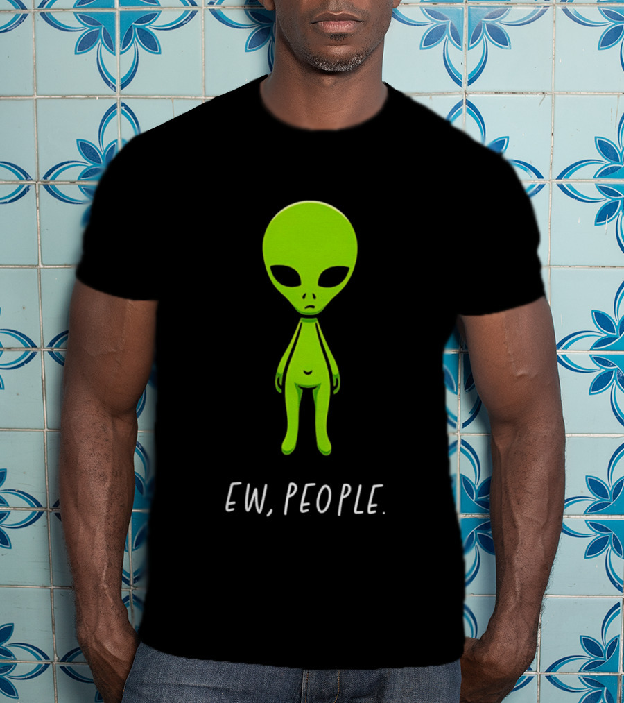 Ew People Green Alien Saucer Eyed T-Shirt