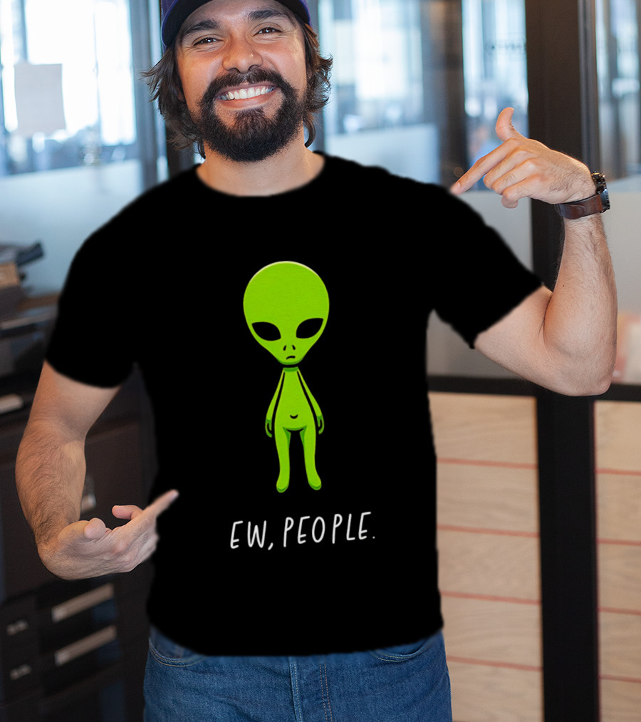 Ew People Green Alien Saucer Eyed T-Shirt