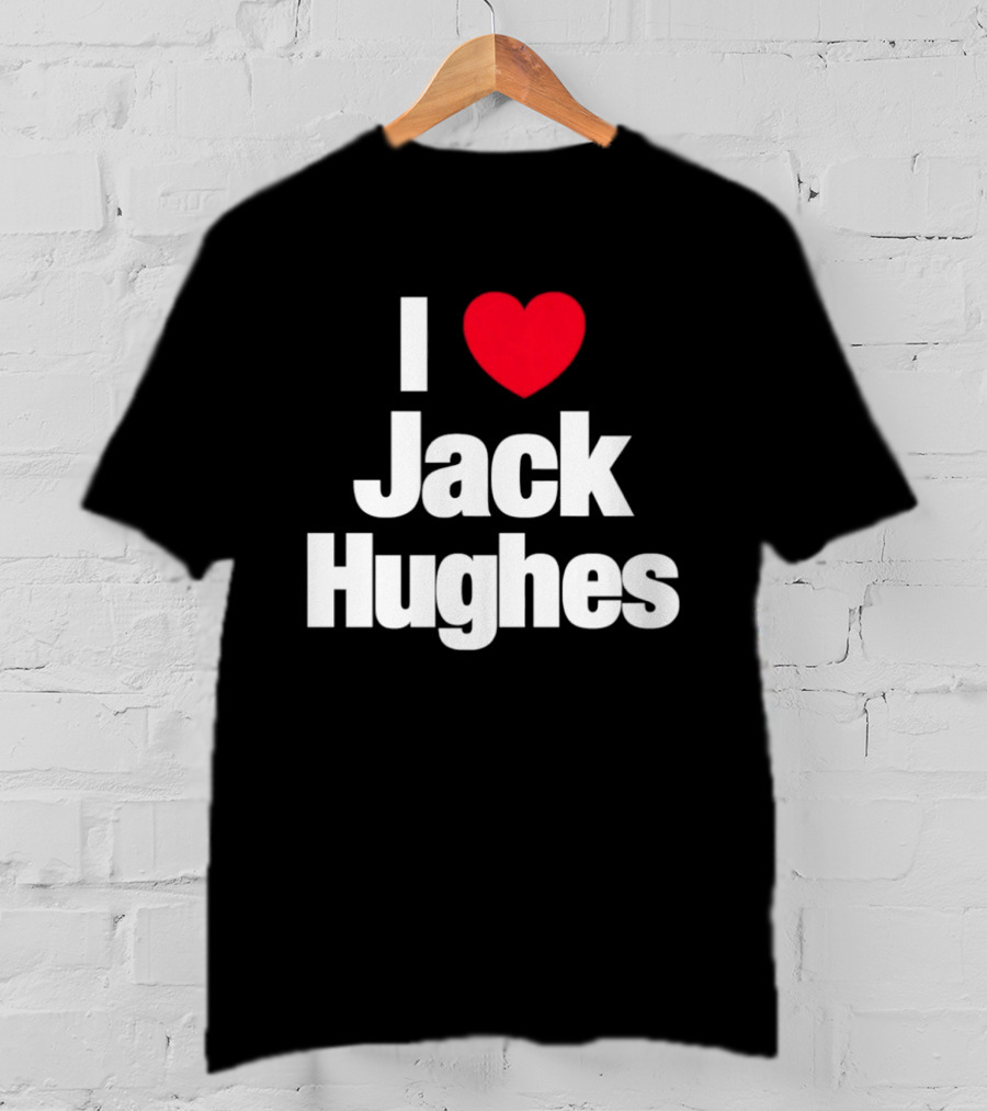 I Love Jack Hughes New Jersey Devils Heart Fan T-Shirt