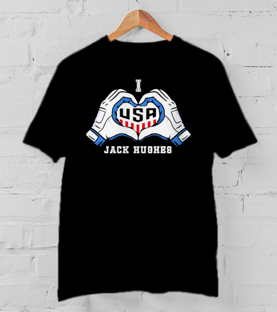 I Love USA Jack Hughes Hockey Fan Winner T-Shirt