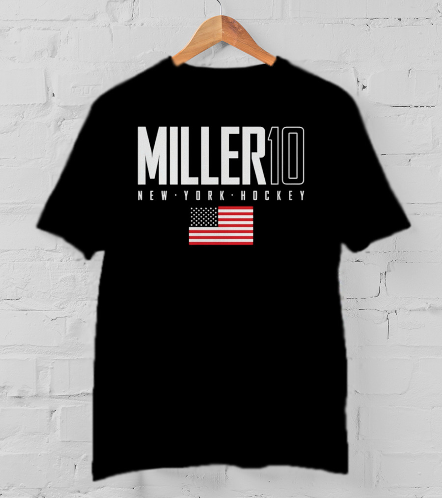 Miller 10 New York Hockey USA Flag T-Shirt
