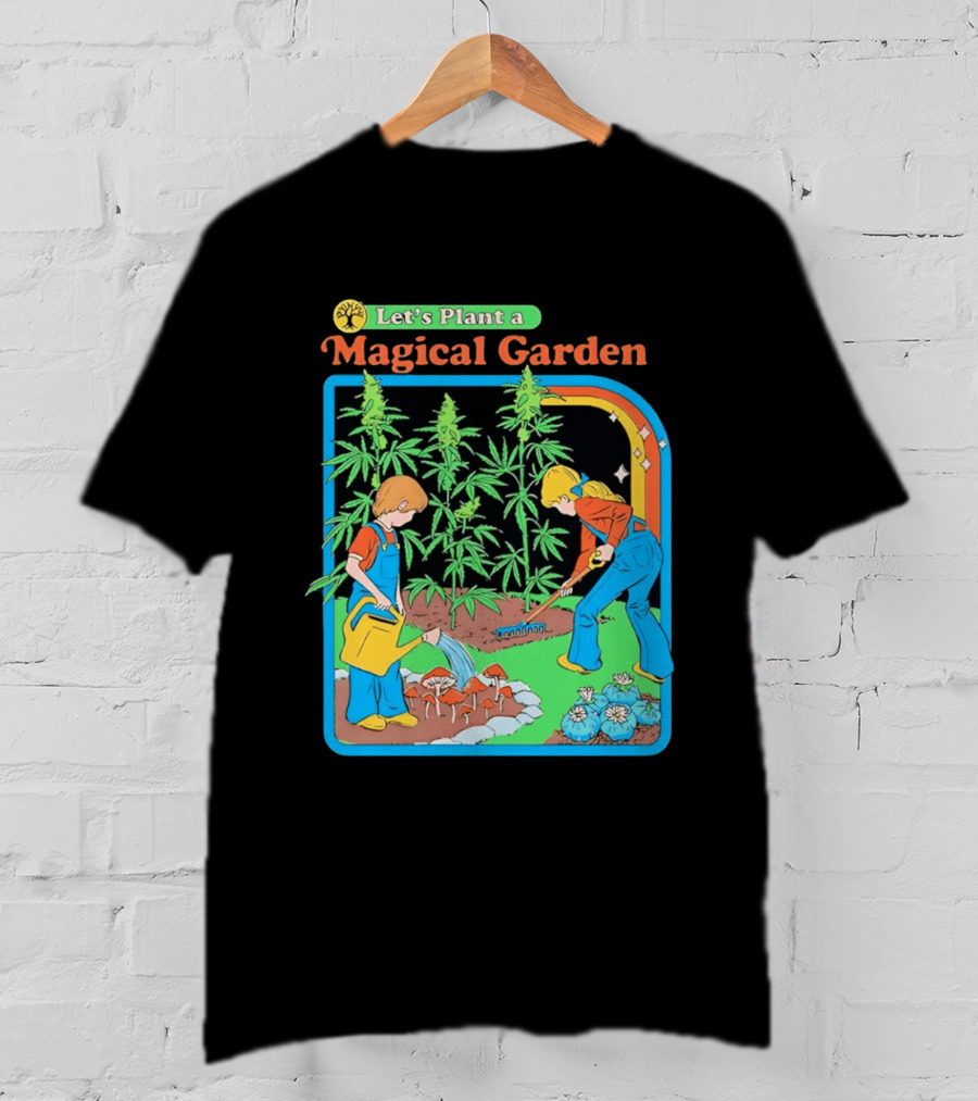 Let's Plant A Magical Garden Children Steven Rhodes Retro Gardening Adventure T-Shirt