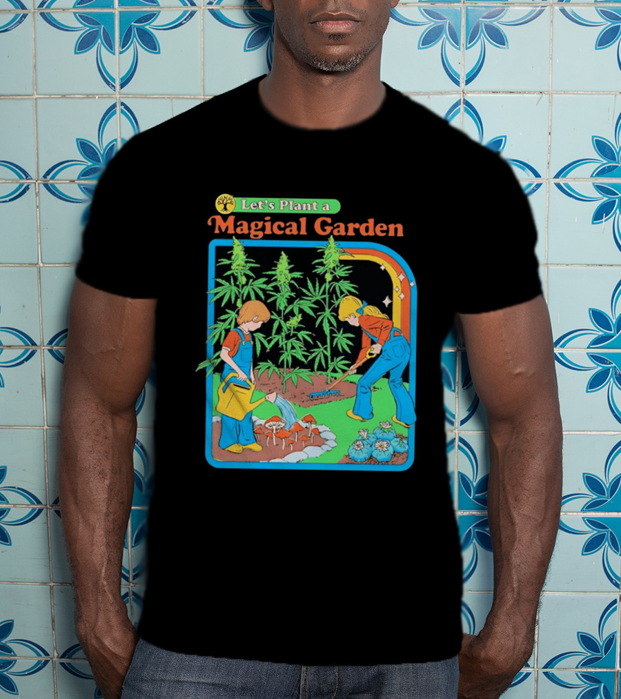Let's Plant A Magical Garden Children Steven Rhodes Retro Gardening Adventure T-Shirt