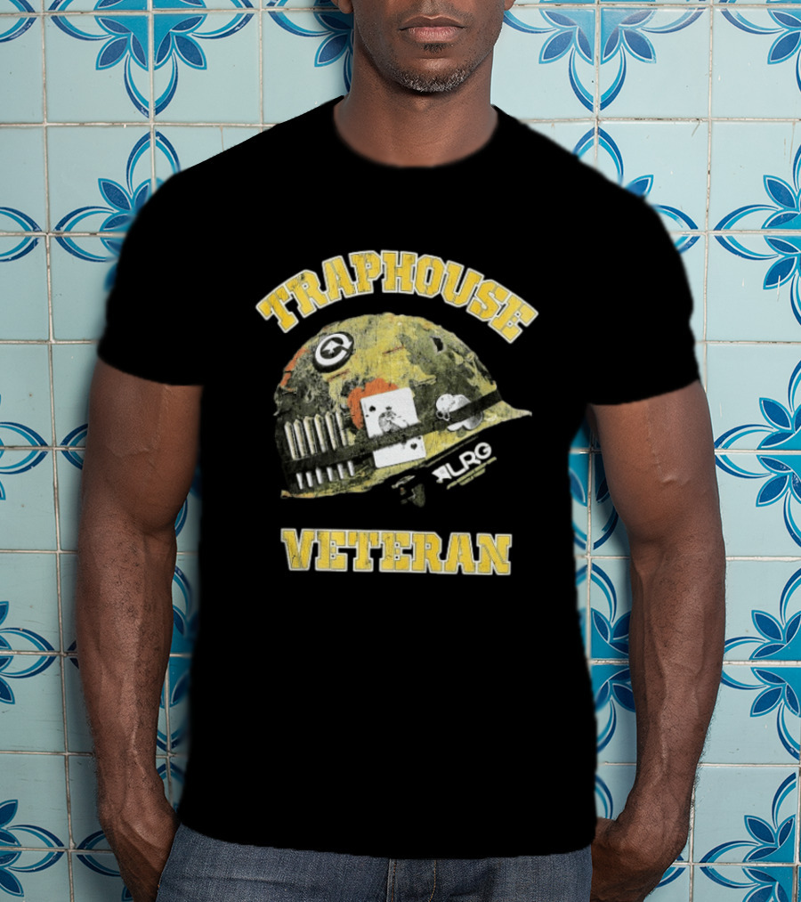 Traphouse Veteran LRG Military Helmet Playing Card Bullet T-Shirt