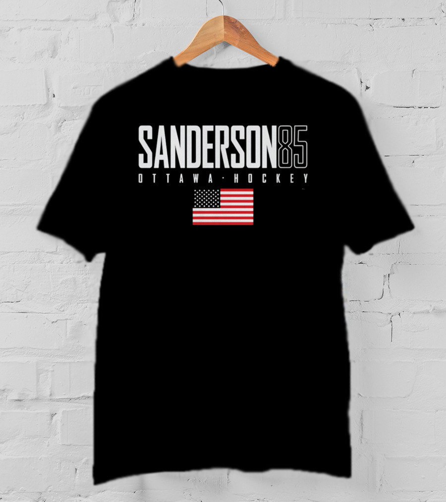 Sanderson 85 Ottawa Hockey USA Flag T-Shirt