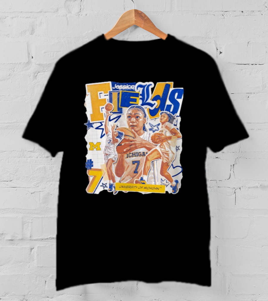 Jessica Fields University Of Michigan Basketball Number 7 T-Shirt
