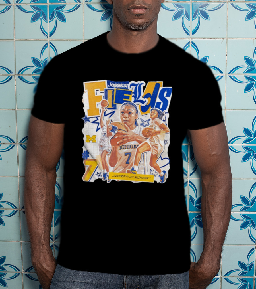 Jessica Fields University Of Michigan Basketball Number 7 T-Shirt