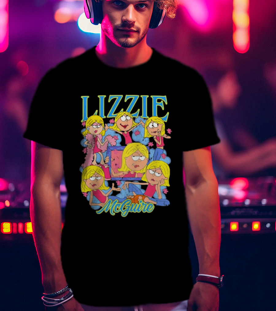 Lizzie McGuire Cartoon Characters Graphic Featuring Lizzie T-Shirt