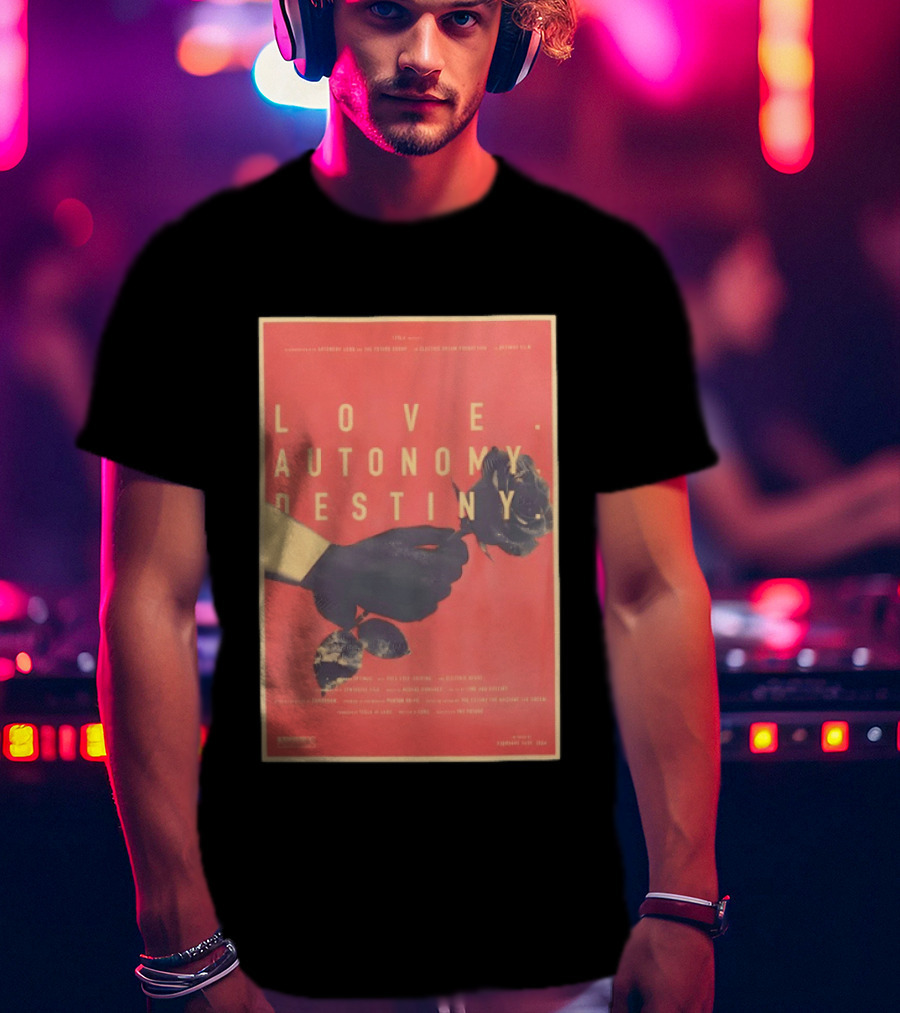 Love Autonomy Destiny Electric Dream Battery February 14th 2024 Hand Holding Flower T-Shirt