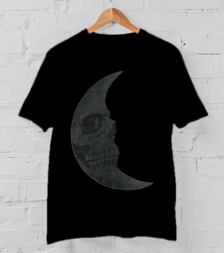 Lunar Crescent Skull Art Crescent Moon Skull T-Shirt