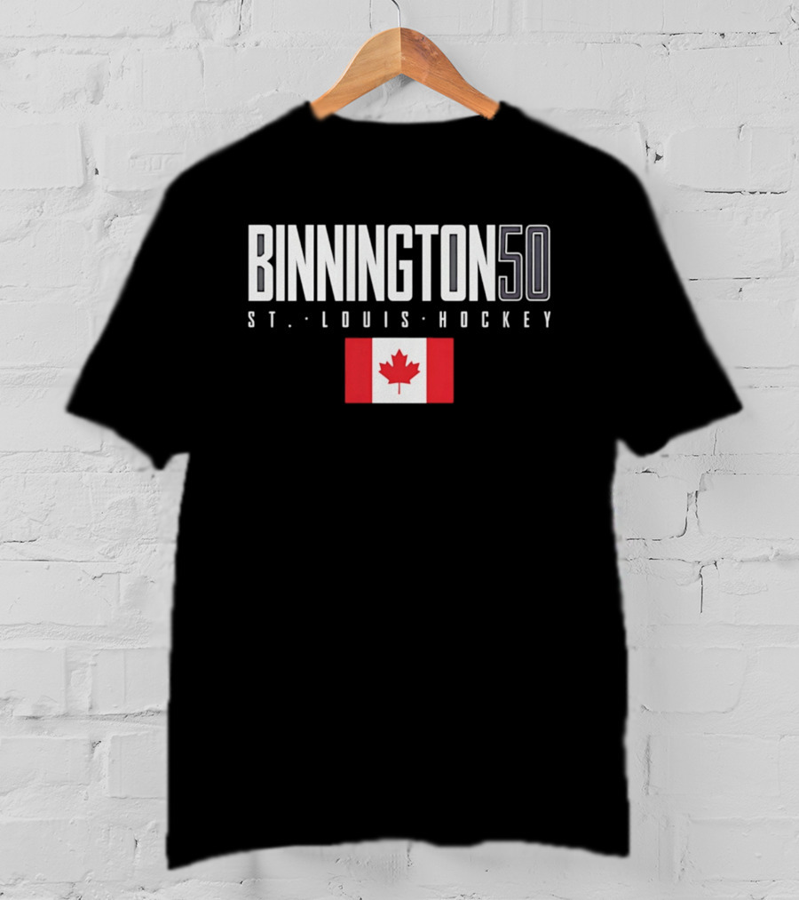 Binnington 50 St. Louis Hockey Canada Flag T-Shirt