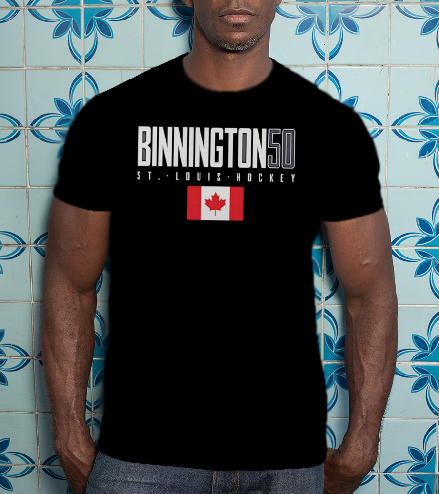Binnington 50 St. Louis Hockey Canada Flag T-Shirt
